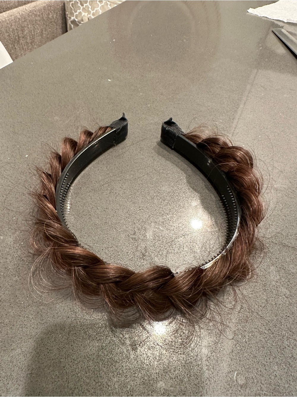 Braided Faux Hair Headband in Brown